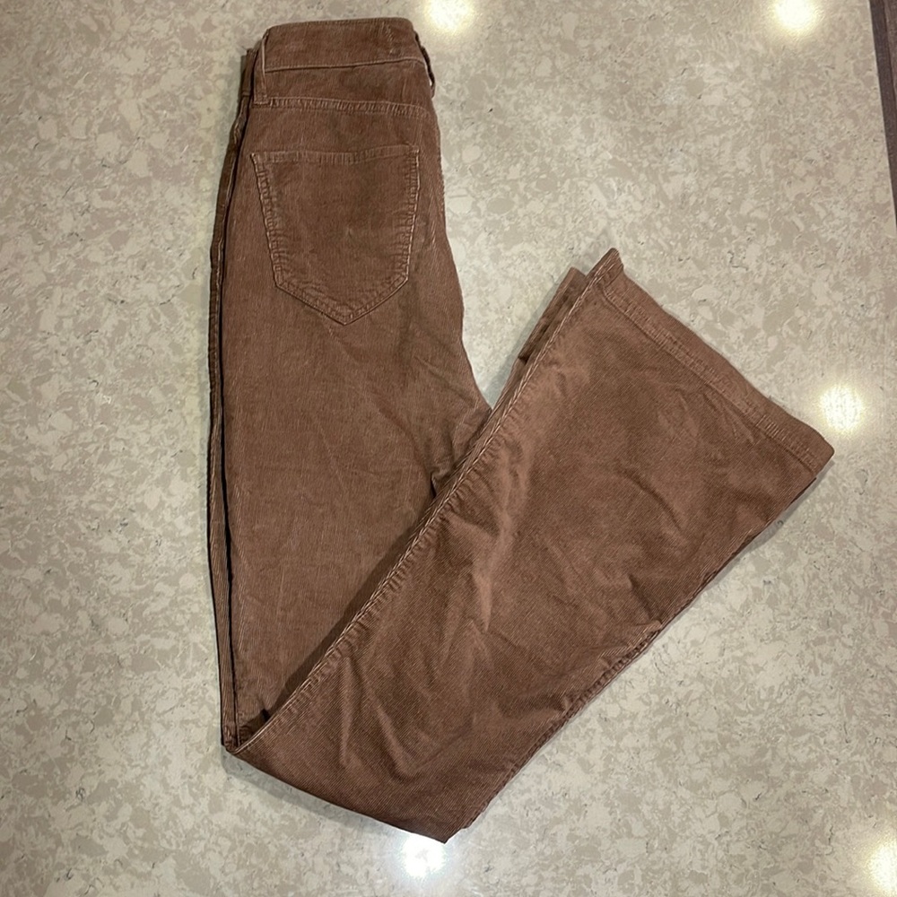 Brown corduroy flared pants from Hollister